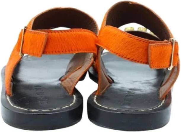 Marni Pre-owned Leather sandals Orange Dames
