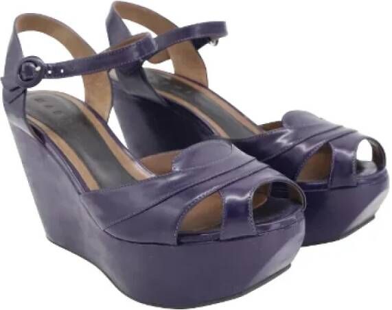 Marni Pre-owned Leather sandals Purple Dames