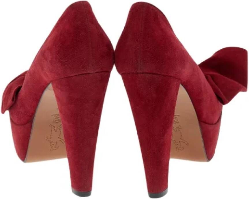 Marni Pre-owned Suede heels Red Dames