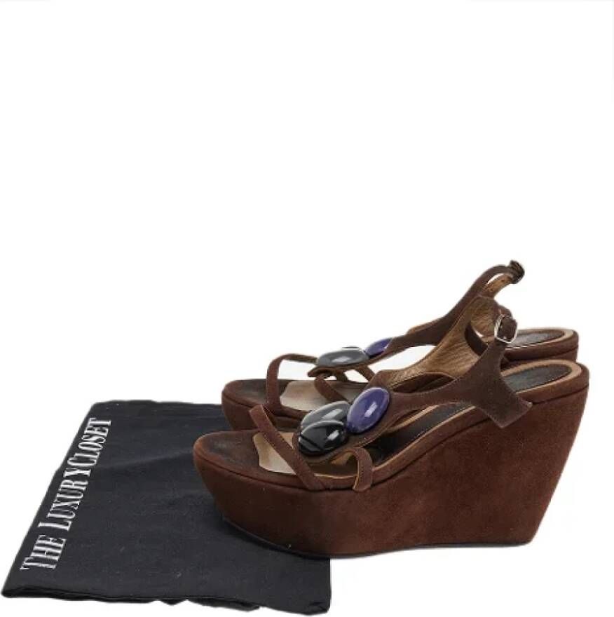 Marni Pre-owned Suede sandals Brown Dames