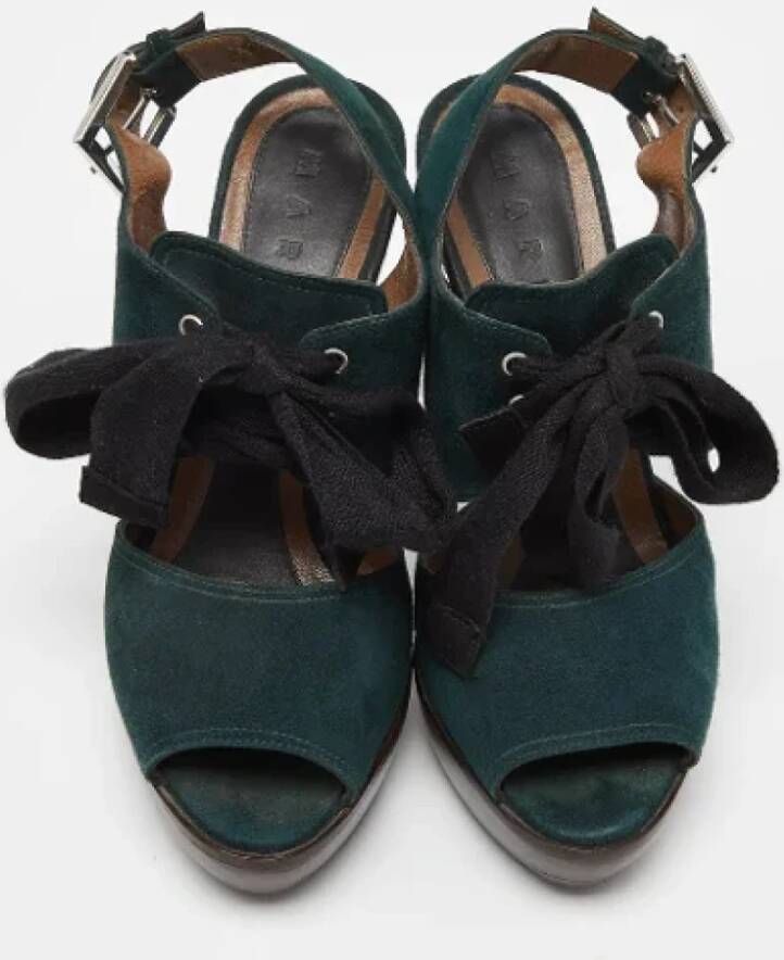 Marni Pre-owned Suede sandals Green Dames