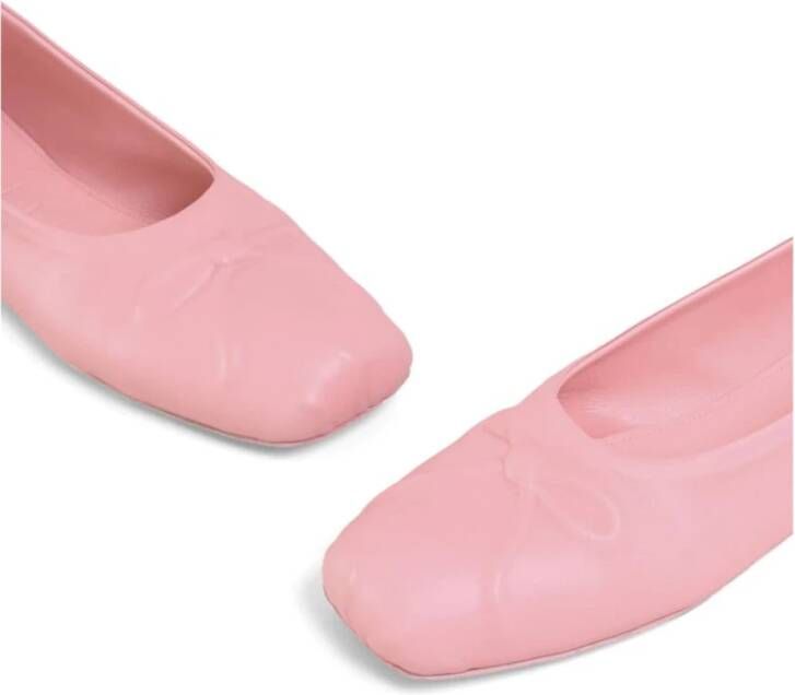 Marni Roze Leren Platte Schoenen Pink Dames