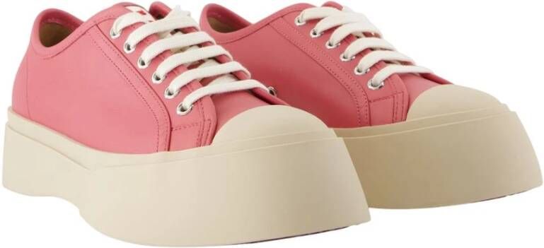 Marni Roze Leren Veterschoenen