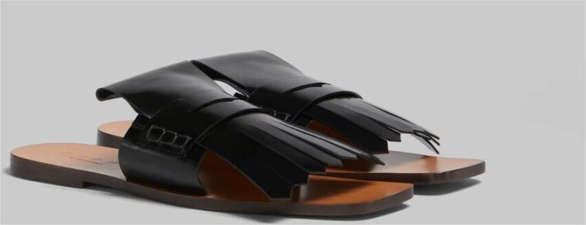 Marni Leren bambi sandaal Black Dames