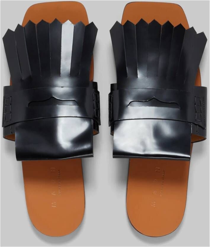 Marni Leren bambi sandaal Black Dames