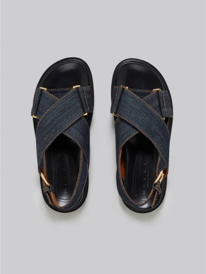 Marni Denim kruis sandaal Blue Dames