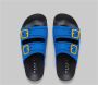 Marni Trompe l'oeil slider met geborduurde gespen Blue Heren - Thumbnail 4