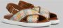 Marni Fussbett sandalen leer en raffia-effect stof Multicolor Dames - Thumbnail 2