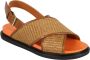 Marni Bruine Platte Schoenen met Kruisende Bandjes en Enkelgesp Brown Dames - Thumbnail 14