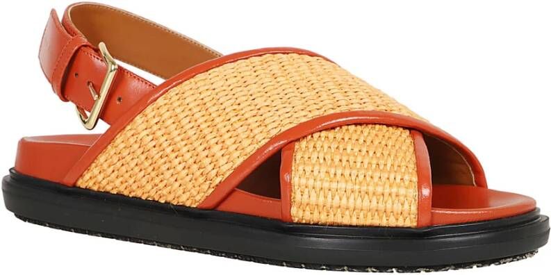 Marni Raffia-effect Sandalen Geel & Oranje Yellow Dames