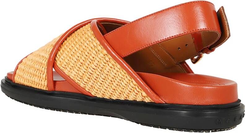 Marni Raffia-effect Sandalen Geel & Oranje Yellow Dames