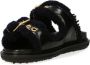 Marni Zwarte Leren Fussbett Slides Zwart Dames - Thumbnail 12