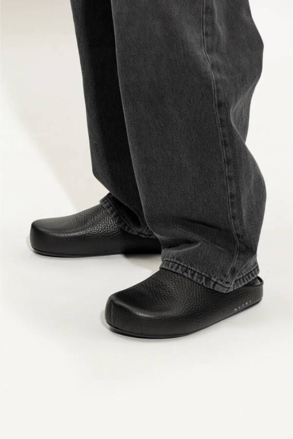Marni Slippers met textuur Zwart - Foto 3