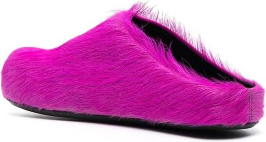Marni Fussbet Sabot slippers met kalfshaar Paars - Foto 3