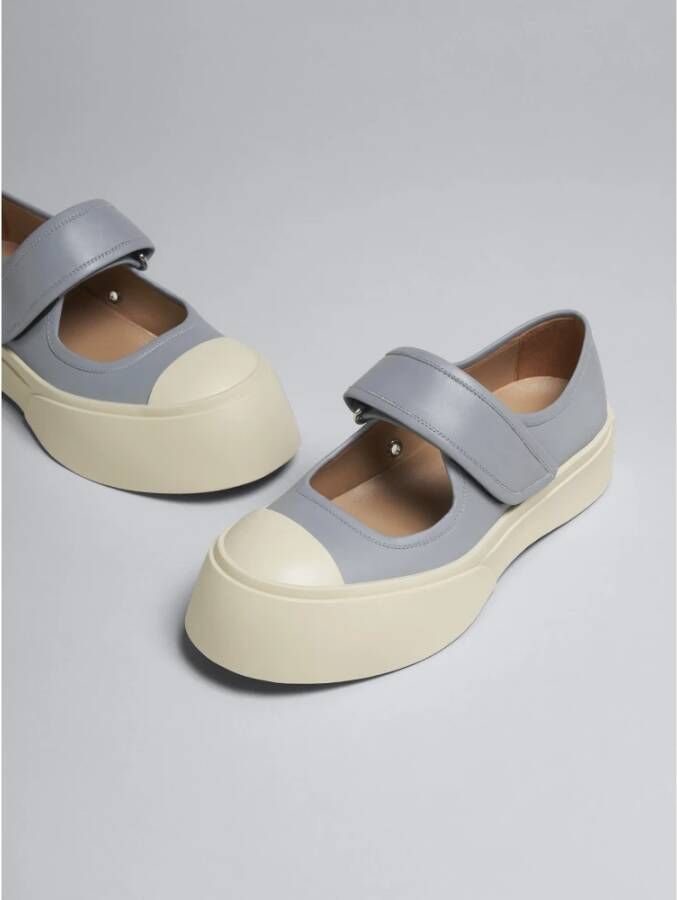 Marni Leren Mary Jane sneakers Grijs - Foto 5