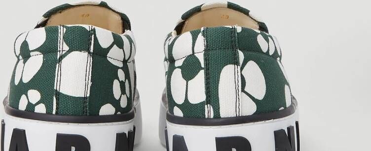 Marni Bloemen Canvas Sneakers Groen Dames