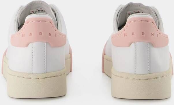 Marni Lilly White Light Pink Leren Bumper Sneakers Meerkleurig Dames