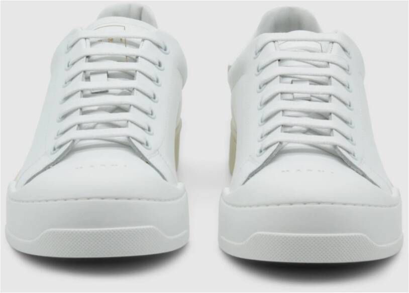 Marni Italiaanse Leren Sneakers White Heren