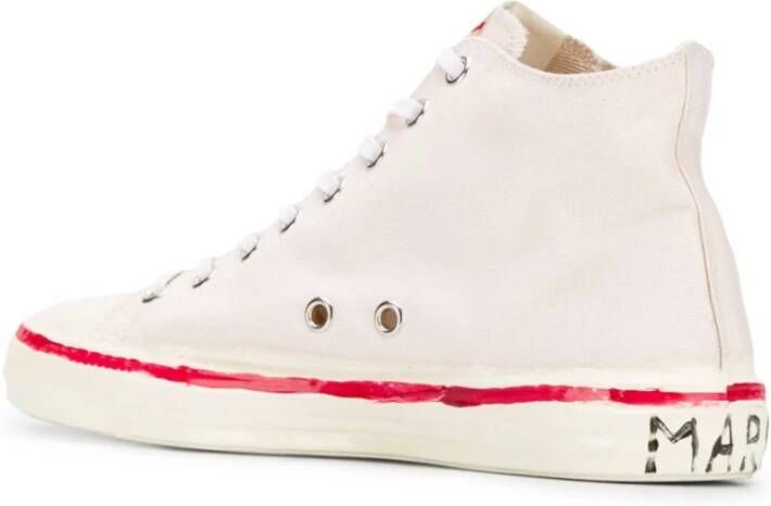 Marni Graffiti Logo High-Top Sneakers Wit Heren