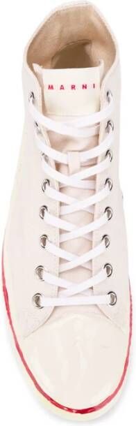 Marni Graffiti Logo High-Top Sneakers Wit Heren