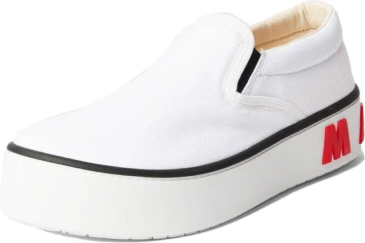 Marni Moderne Logo Slip-on Sneakers Wit Heren