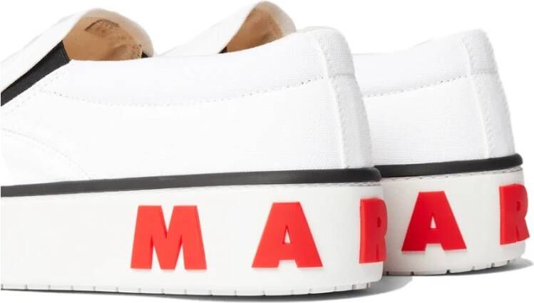 Marni Moderne Logo Slip-on Sneakers Wit Heren