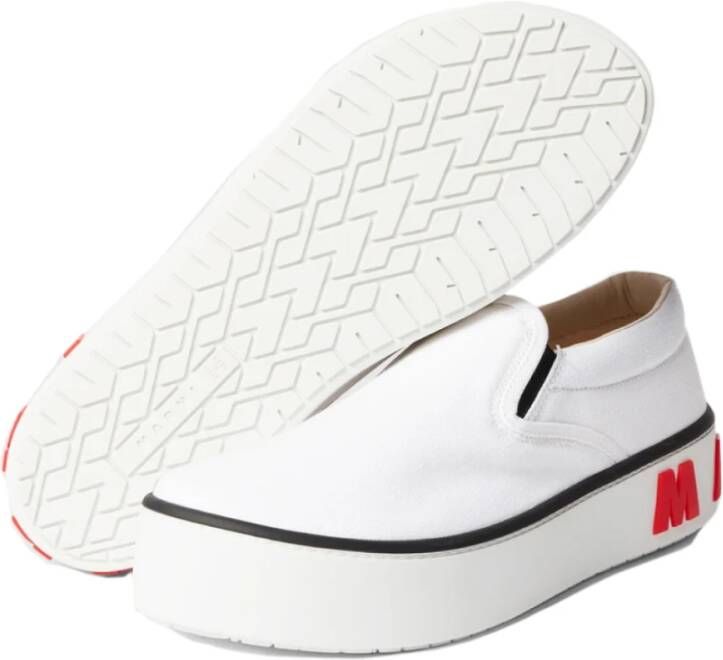 Marni Moderne Logo Slip-on Sneakers Wit Heren