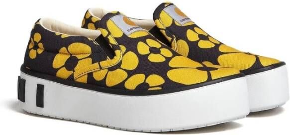 Marni Slip-on sneakers met bloemenprint Zwart Dames