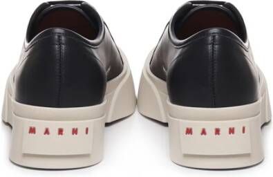 Marni Zwarte Leren Herensneakers Zwart Heren