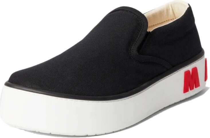 Marni Zwarte Logo Slip-on Sneakers Zwart Heren