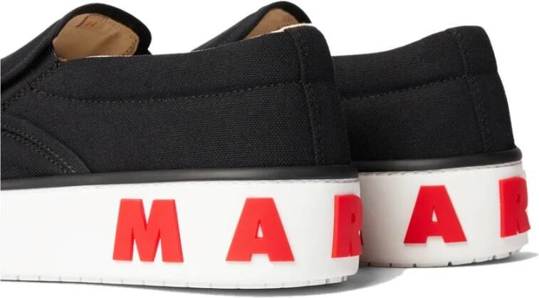 Marni Zwarte Logo Slip-on Sneakers Zwart Heren