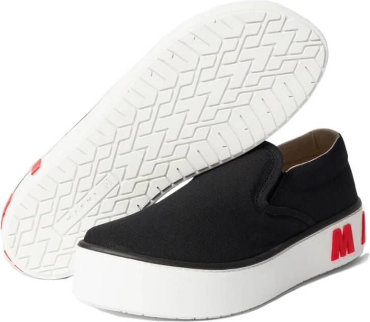 Marni Zwarte Logo Slip-on Sneakers Zwart Heren