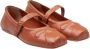 Marni Leren Ballerina Flats met Ingedrukte Strik Brown Dames - Thumbnail 2