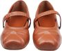 Marni Leren Ballerina Flats met Ingedrukte Strik Brown Dames - Thumbnail 4