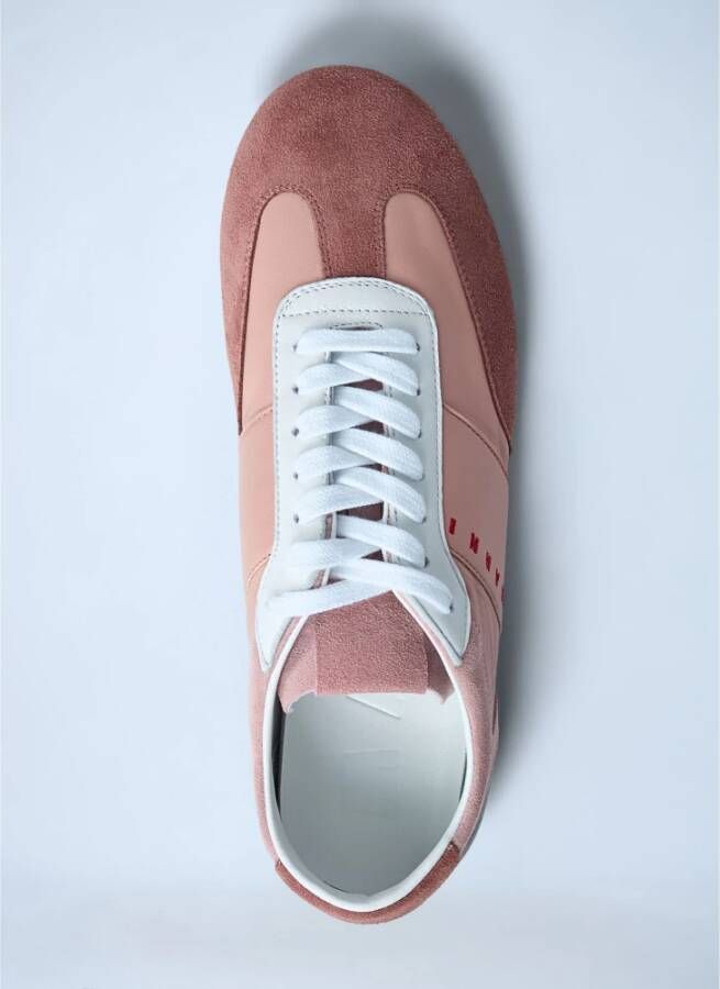 Marni Voetbal Leren Sneakers met Suède Panelen