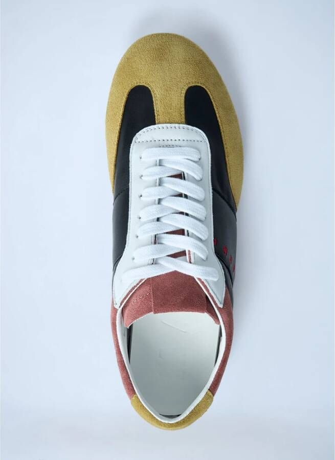 Marni Voetbal Leren Sneakers met Suède Panelen