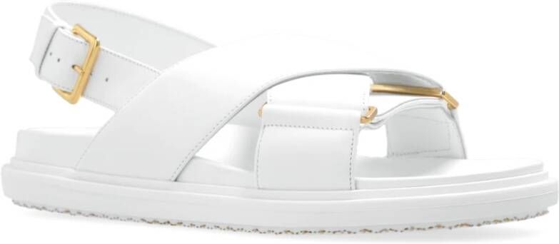 Marni Voetbed leren sandalen White Dames