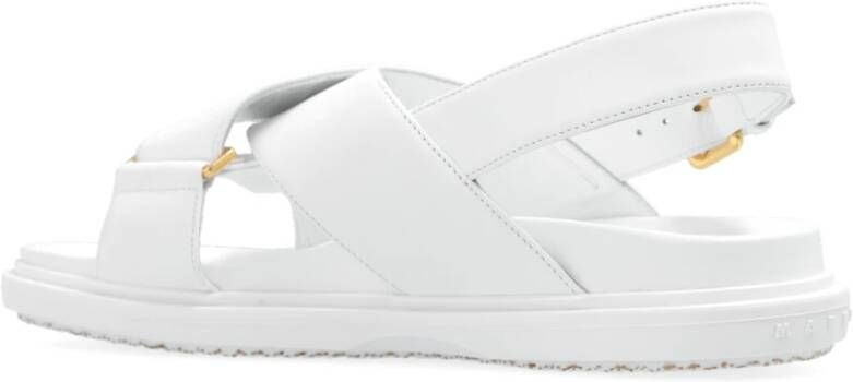 Marni Voetbed leren sandalen White Dames