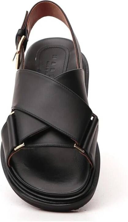 Marni Kruis-Flat Sandalen Black Dames