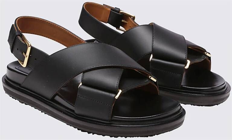 Marni Kruis-Flat Sandalen Black Dames