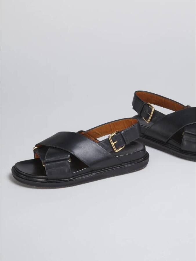Marni Kruis-Flat Sandalen Black Dames