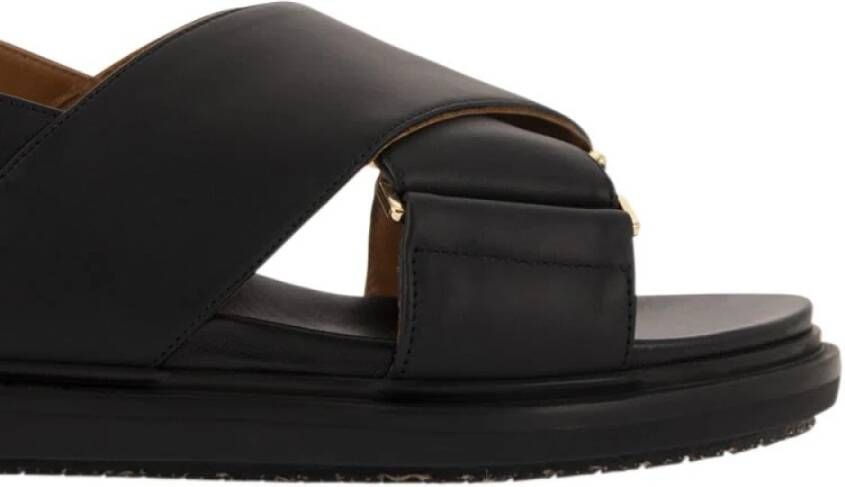 Marni Kruis-Flat Sandalen Black Dames