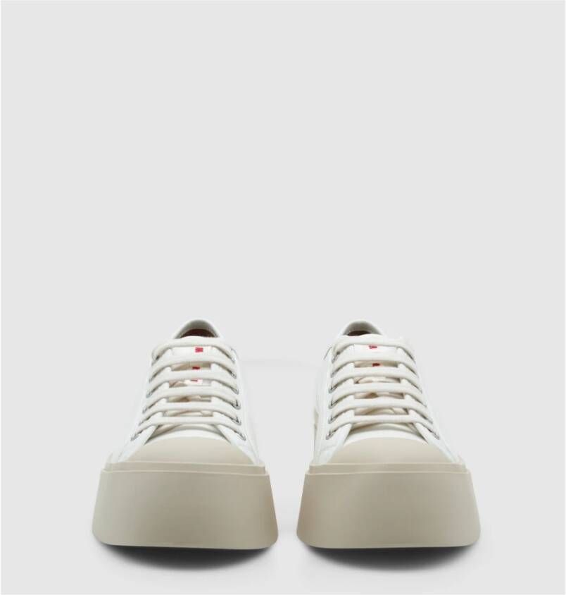 Marni Witte Leren Plateau Sneakers White Dames