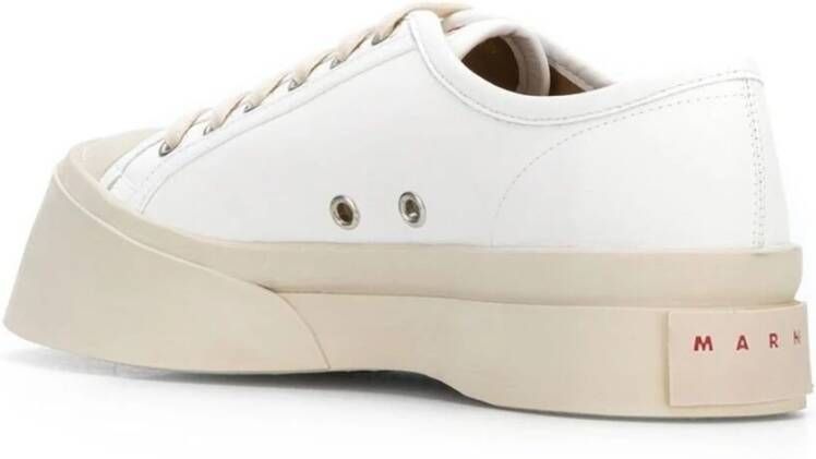 Marni Witte Leren Sneakers Wit Dames