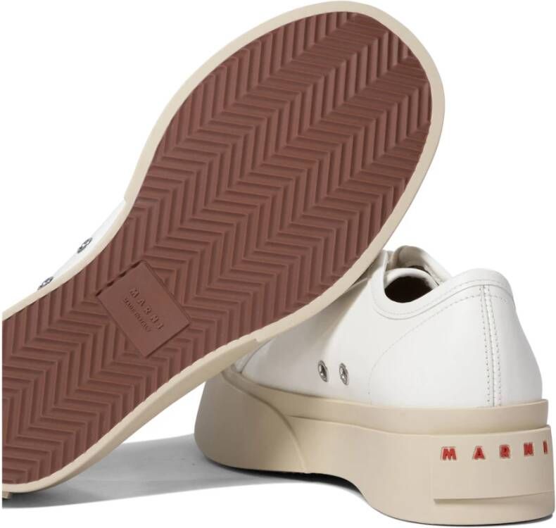 Marni Witte Sneakers Lage Silhouet Leer