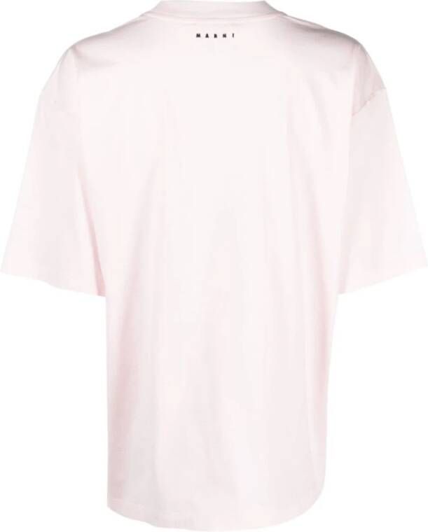Marni Zachte Katoenen Slogan Print T-shirt