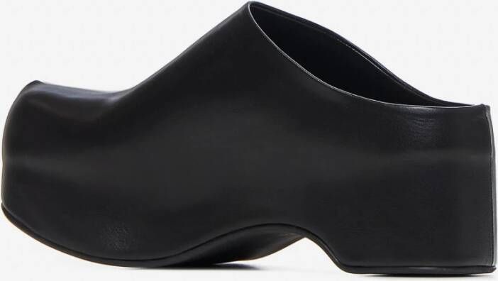 Marni Zwarte Leren Sabot Schoenen