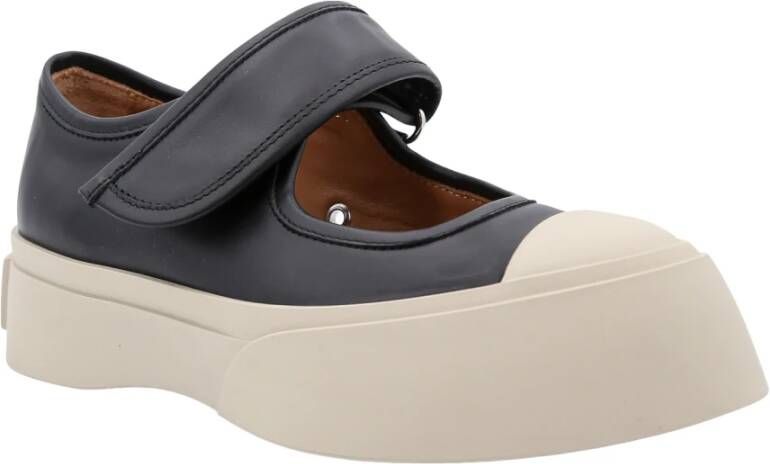 Marni Zwarte Leren Sneakers voor Vrouwen Black Dames