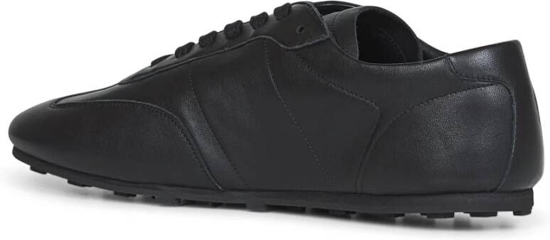 Marni Zwarte leren vetersneakers