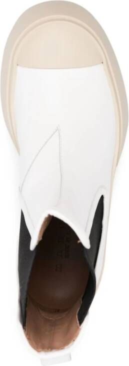 Marni Zwart Wit Logo Print Slip-On Laarzen White Dames